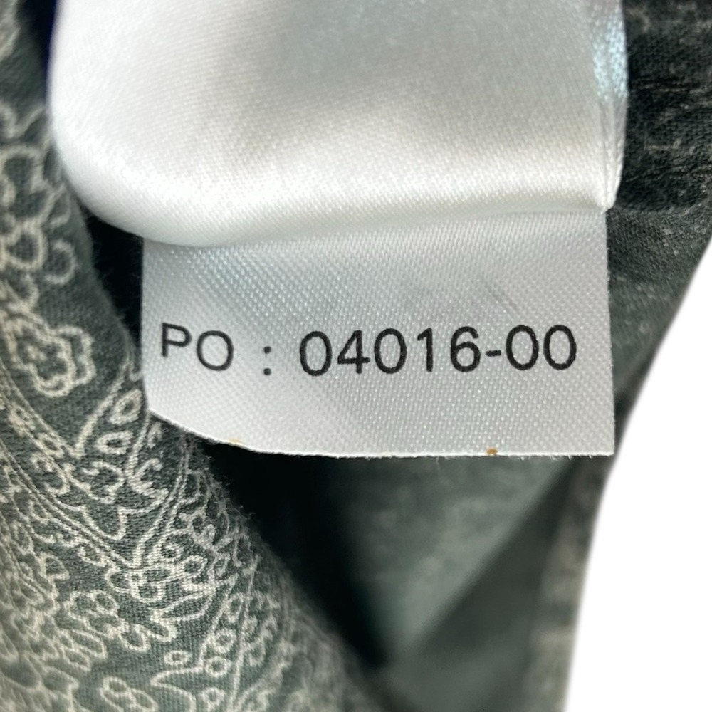 Outerknown Studio Shirt Men M Green Paisley Hawaiian Short Sleeve Button Cotton‎ - Picture 10 of 12